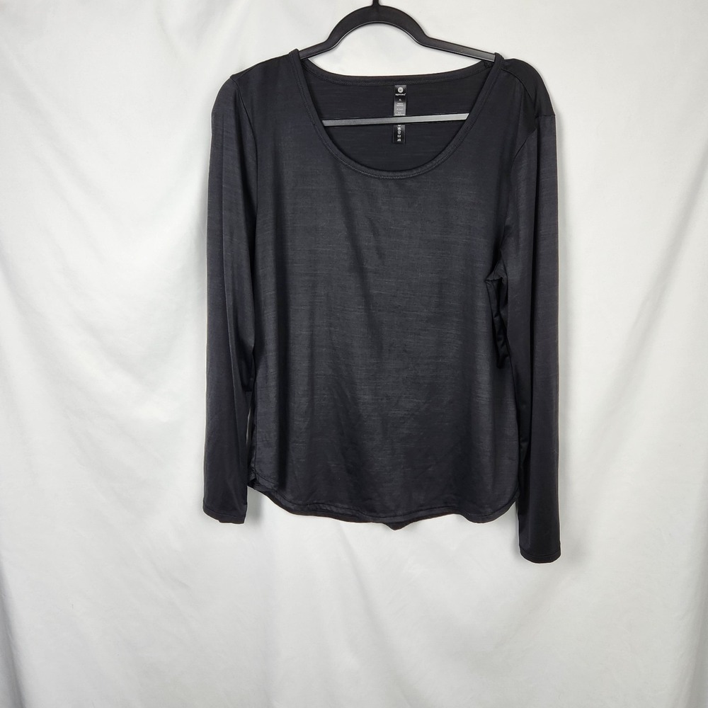 90‎ Degree Reflex Womens Sz XL Athletic Shirt Black Round Neck Long Sleeve Top